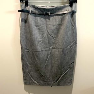 Express grey pencil skirt with belt. Size 4 regular.